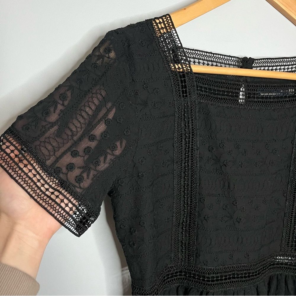 Abercrombie & Fitch A-Line Crochet Lace Square Neckline Mini Dress Size XSP - Picture 5 of 16
